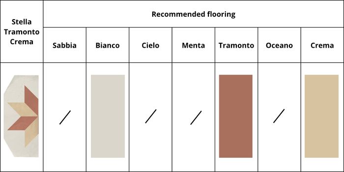 stella tramonto crema combinations colours